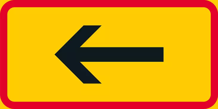 H2.1_A KOHDE NUOLEN SUUNNASSA VASEN - H1-H23 Lisäkilvet - 101860P - 1