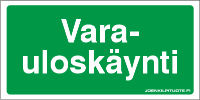 JV-KILPI VARA ULOSKÄYNTI 4-4 - Jälkivalaisevat kilvet - 102830 - 1