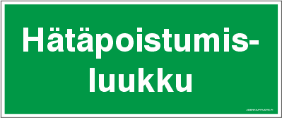 JV-KILPI HÄTÄPOISTUMISLUUKKU 4-5 - Jälkivalaisevat kilvet - 102831 - 1