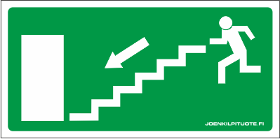 JV-KILPI PORTAAT VASEMMALLE ALAS 2-5 - Jälkivalaisevat kilvet - 102812 - 1