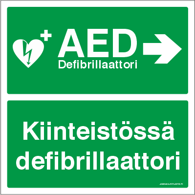 JV-KILPI KIINTEISTÖSSÄ DEFIBR. 5-6 TARRA - Jälkivalaisevat kilvet - 102966 - 1