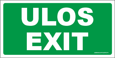 JV-KILPI ULOS EXIT 4-3 - Jälkivalaisevat kilvet - 102829 - 1