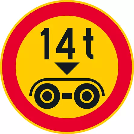 C27 AJONEUVON SUURIN SALLITTU TELILLE KOHDISTUVA MASSA - C Kielto- ja rajoitusmerkit - 100498P - 1