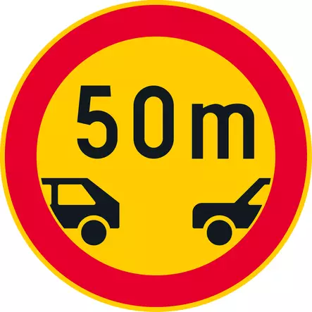 C47 MOOTTORIKÄYTTÖISTEN AJONEUVOJEN VÄHIMMÄISETÄISYYS - C Kielto- ja rajoitusmerkit - 100666P - 1