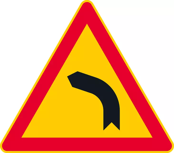 A1.2 MUTKA VASEMMALLE - A Varoitusmerkit - 100006P - 1