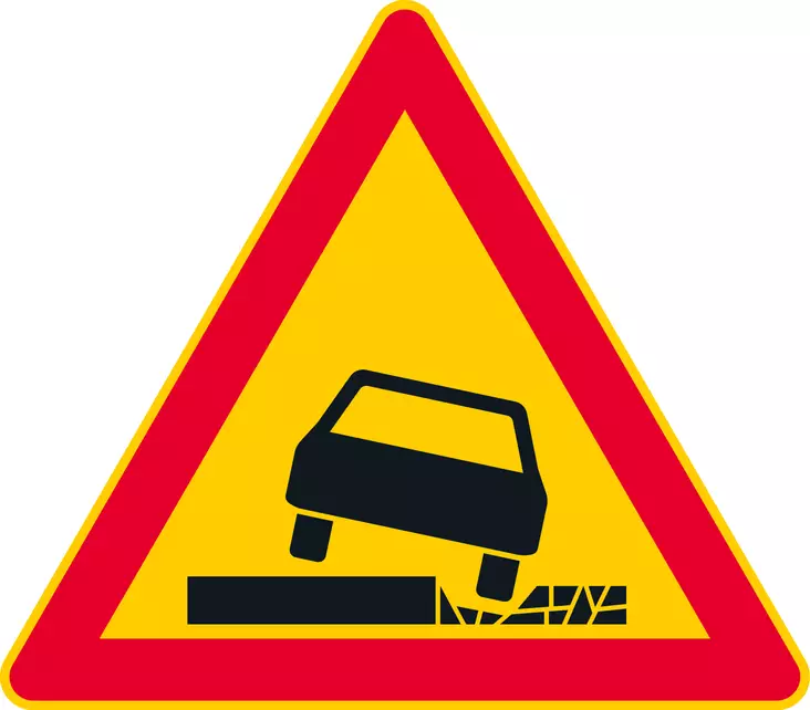 A14 VAARALLINEN TIEN REUNA - A Varoitusmerkit - 100096P - 1