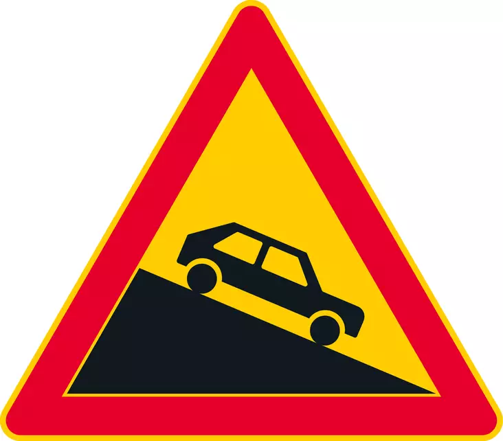 A3.2 JYRKKÄ ALAMÄKI - A Varoitusmerkit - 100030P - 1