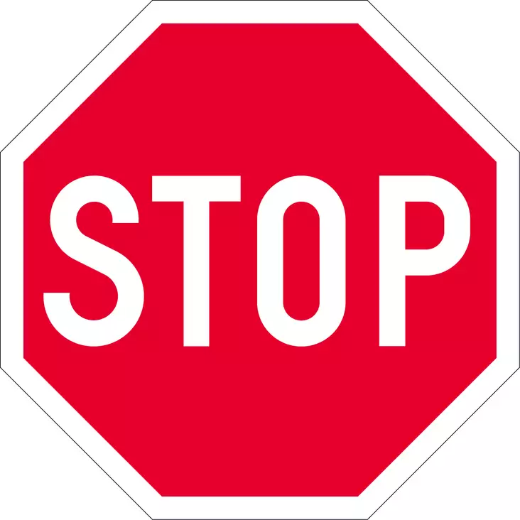 B6 PAKOLLINEN PYSÄYTTÄMINEN - B Etuajo-oikeus- ja väistämismerkit - 100258P - 1