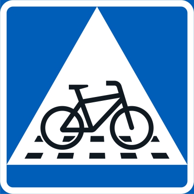B7.2 VÄISTÄMISVELVOLLISUUS PYÖRÄILIJÄN TIENYLITYSPAIKASSA - B Etuajo-oikeus- ja väistämismerkit - 100263P - 1