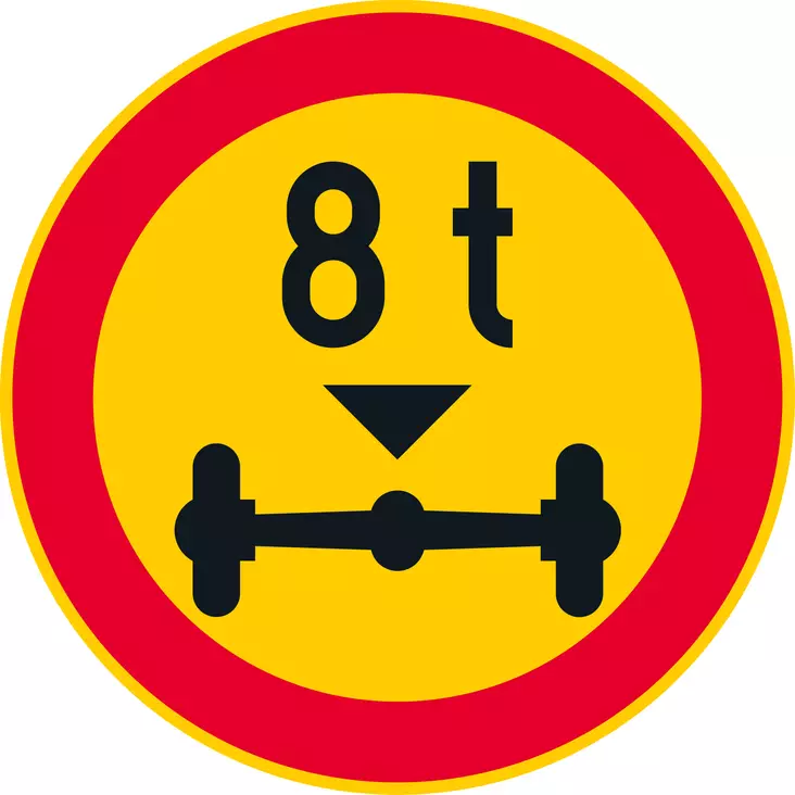 C26 AJONEUVON SUURIN SALLITTU AKSELILLE KOHDISTUVA MASSA - C Kielto- ja rajoitusmerkit - 100489P - 1