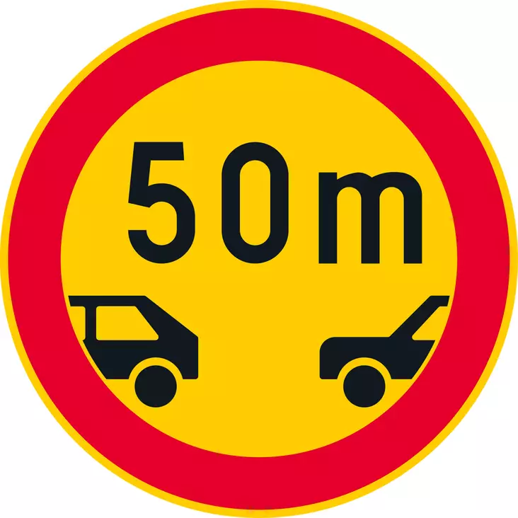 C47 MOOTTORIKÄYTTÖISTEN AJONEUVOJEN VÄHIMMÄISETÄISYYS - C Kielto- ja rajoitusmerkit - 100666P - 1