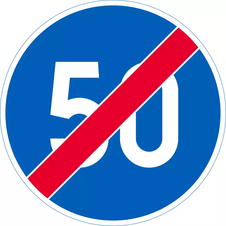 D11 VÄHIMMÄISNOPEUS PÄÄTTYY - D Määräysmerkit - 100888P - 1