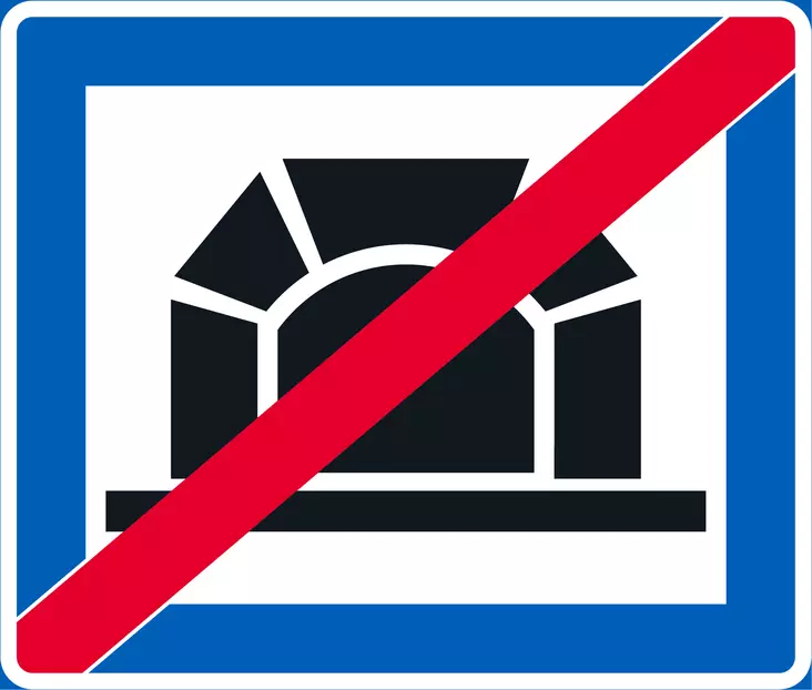 E20 TUNNELI PÄÄTTYY - E Sääntömerkit - 101221P - 1