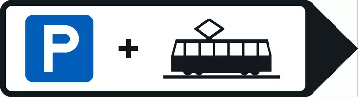 F18.3 LIITYNTÄPYSÄKÖINTIVIITTA (RAITIOVAUNU) - F Opastusmerkit - 101371P - 1