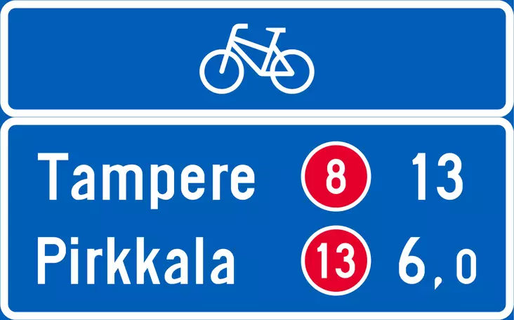 F22 PYÖRÄILYN ETÄISYYSTAULU - F Opastusmerkit - 101392P - 1