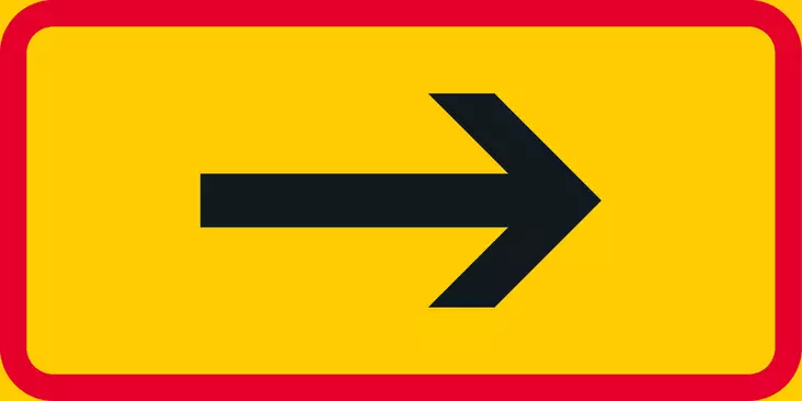 H2.1 KOHDE NUOLEN SUUNNASSA OIKEA - H1-H23 Lisäkilvet - 101854P - 1