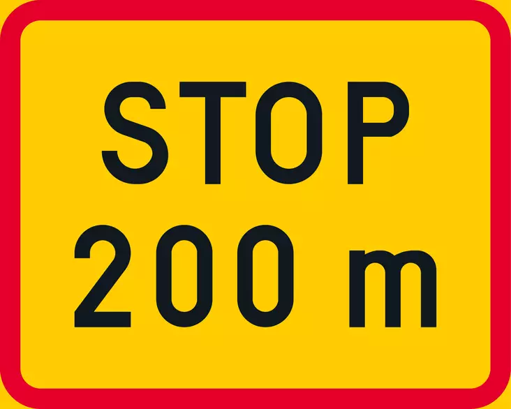 H5 ETÄISYYS PAKOLLISEEN PYSÄYTTÄMISEEN - H1-H23 Lisäkilvet - 101899P - 1